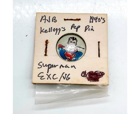 Decorated on front with image of superhero. Back states ""Kelloggs PEP."" D.C. Inc. backstamp.This item has no reserve. Dimen