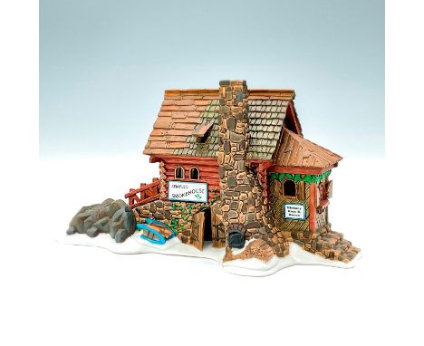 Part of the Dickens Village Series. Hand painted porcelain, depicting stone and log smokehouse. This item has its original bo