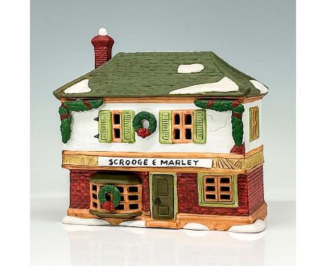 Part of the Dickens Village Series. Hand painted porcelain, depicting the neglected and dilapidated office of Ebenezer Scroog