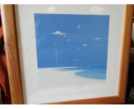 John Miller (1931-2002): print "Endless Day", English artist, framed and glazed, 30cm x 30cm 