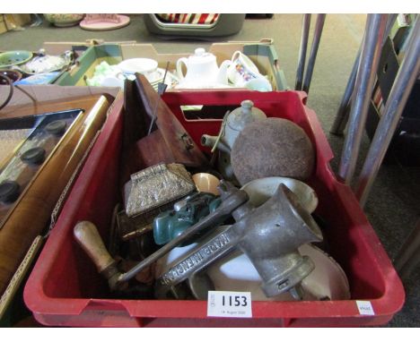 A box of bygones including a metronome