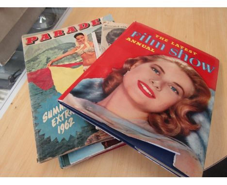 A selection of various showbiz magazines, annuals and related volumes including Cliff and Elvis, Parade magazine, Inside Film
