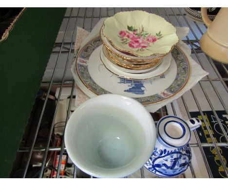 Assorted ceramic items including Shelley pin dish, Royal Albert 'Old Country Roses', Delft etc