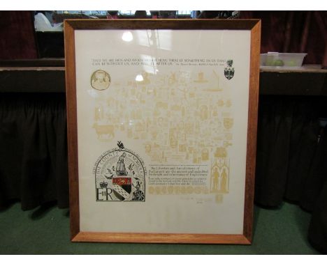 A print depicting Englishmen throughout the County of Norfolk, limited edition of 500 dated November 1969, framed and glazed,