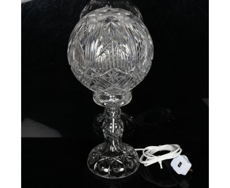 A cut-crystal table lamp and shade (in 2 parts), height 44cm 