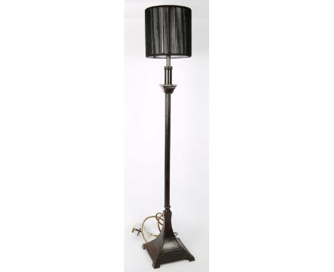 A One World Collection column table lamp and shade, height 81cm 