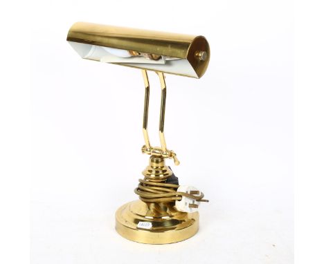 A Vintage brass student's desk lamp, height 33cm 