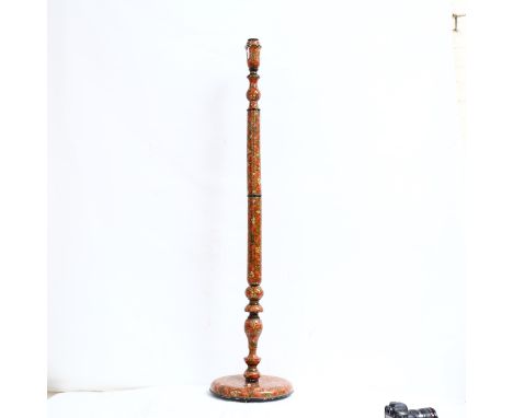 A Kashmiri design standard lamp with floral decoration 