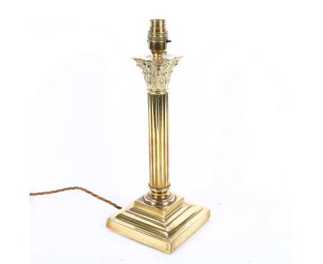 A brass Classical design table lamp with acanthus decoration, 36cm 