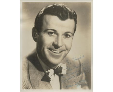 Dennis Day (1916-1988), a signed 10x8 inch photo, dedicated to Charles (Charles Henry, the Stage Director of the London Palla