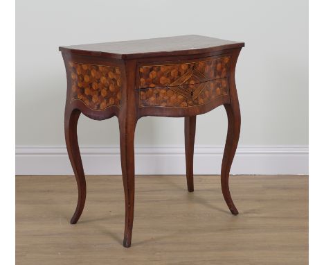 A 19TH CENTURY FRENCH FRUITWOOD PARQUETRY INLAID TWO DRAWER COMMODE74cm wide; 45cm deep; 78cm high
