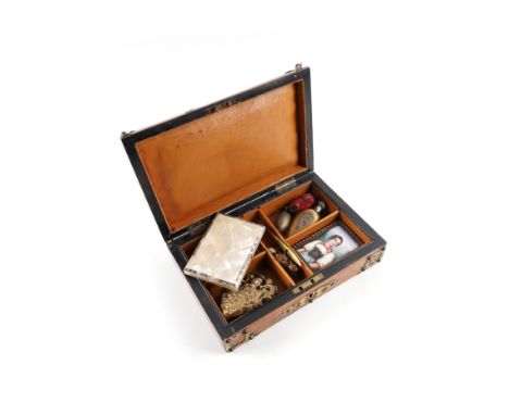 A COLLECTION OF SCENT BOTTLES, A BUNNY MEASURING TAPE AND A VICTORIAN PLAYING CARD BOX (9)19th Century and Later Comprising a