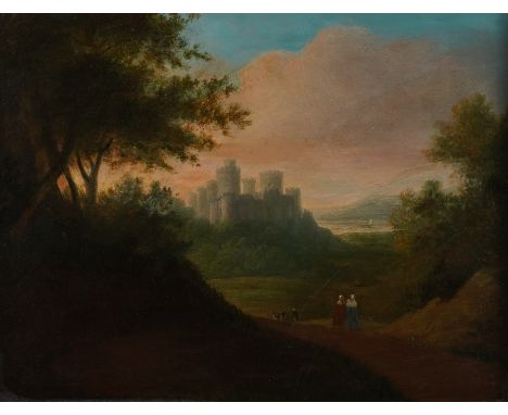 ENGLISH SCHOOL, 19TH CENTURY (2)Conway Castle
oil on board
30.5 x 39.5cm
together with a print on board of a hunting scene, 3