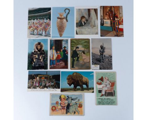 A captivating set of postcards features stunning photographs and illustrations that honor the rich tapestry of global cultura