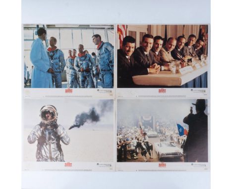 8 original lobby cards for the 1983 movie The Right Stuff starring Dennis Quaid, Ed Harris, and Sam Sheppard. The cards are n