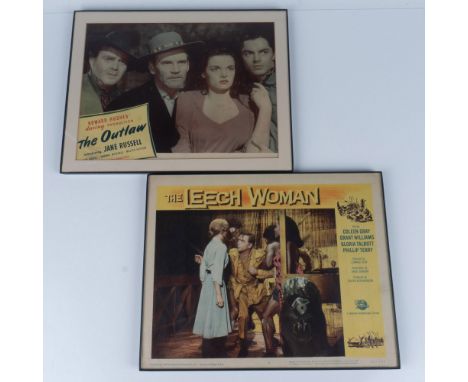Two movie lobby posters feature the main ensembles, with one showing the Outlaw cast visibly shocked by something in the fore