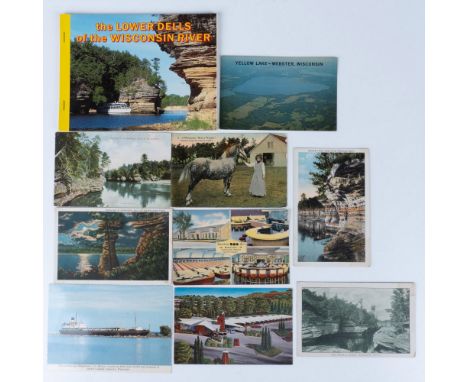 Beautiful collection of postcards celebrating Wisconsin. 3 of the postcards are written on and are postmarked 1909-1917, Lot 