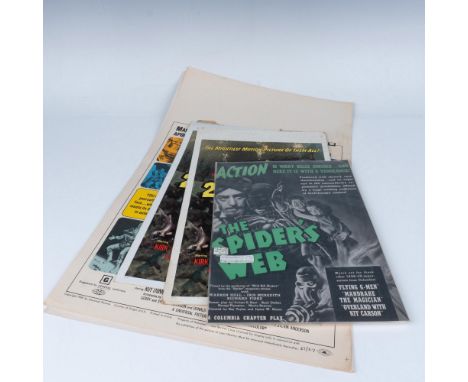 This unique lot includes an original 8.5"L x 11"W 1938 promo for The Spider's Web. It also has 2 cardboard standees for 20,00