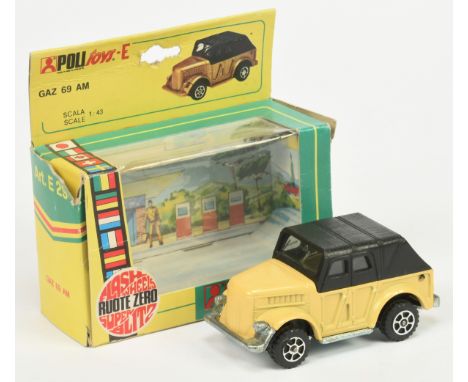 Politoys E29 Gaz (Jeep) 69 AM - Cream, black plastic hood - Near Mint in a Good Plus window box.&nbsp;