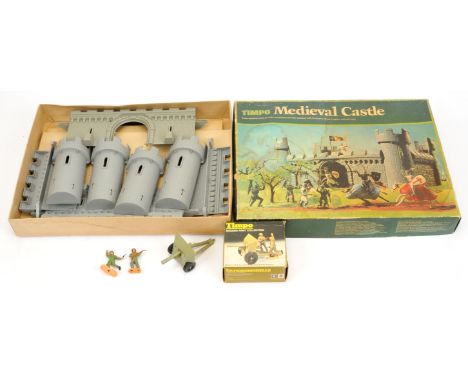 Timpo - A Pair of Boxed Sets. Comprising: Modern Army Ref No. 752 'Modern Field Gun' &amp; Set 1802 'Medieval Castle' (only p