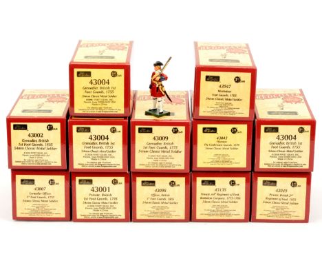 Britains, a boxed group of "History of the British Army" Redcoats. Includes 43098 Officer, British 1st Foot Guards 1805, 4309