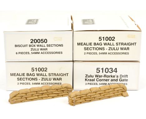 Britains, a boxed group of "Zulu War" Series Tactical Scenes. Includes Zulu War-Rorke's Drift Kraal Corner and Gate 51034, Me