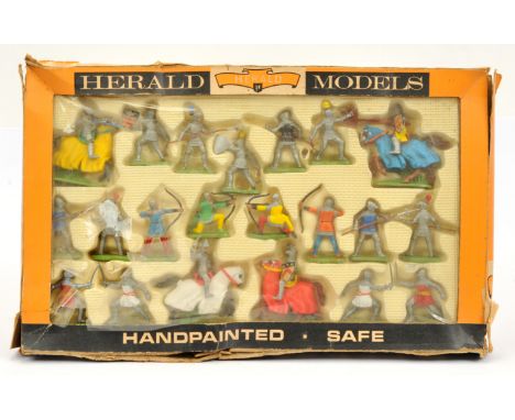 Herald Models - Set No. 7409 'Knights Display Set' - RARE issue. Full set of 1/32 scale figures, circa 1960s. Conditions gene
