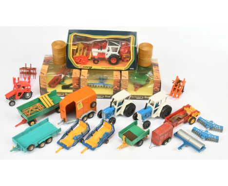 Corgi, Lone Star &amp; Britains, a boxed and unboxed group of "Farm" Vehicles &amp; Equipment. Includes "Farmer's Boy" Series