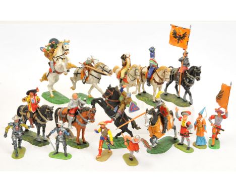 Elastolin - A Group of Unboxed Medieval Plastic Figures. 70mm scale. Conditions generally appear Good Plus to Excellent overa