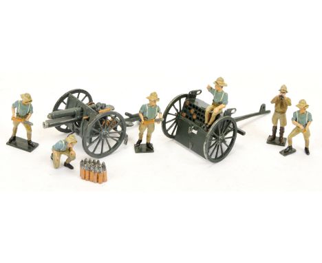 Toy Army Workshop - '13 PDR QF Field Gun &amp; Limber, 6 Man RHA Crew Foreign Service Shirtsleeve Kit - Gallipoli 1915'. 54mm