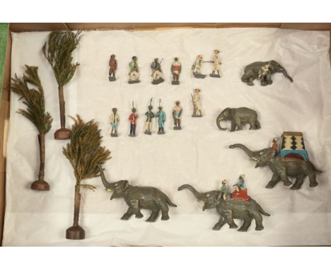 Heyde - Elephant Hunt Set - VERY RARE. Comprising: elephant with howdah &amp; Indian mahout rider, another elephant with ride