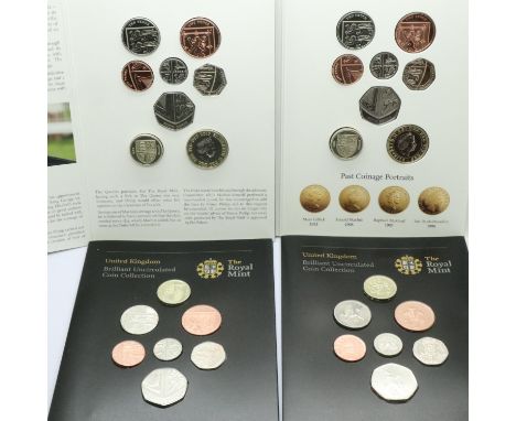 The Forth and Fifth Circulating Portrait Collection, boxed with the Royal Shield of Arms coin set (2). P&amp;P Group 1 (£14+V