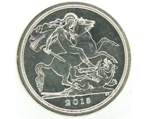 2013 Silver bullion UK £20 coin, George and the Dragon.  P&amp;P Group 1 (£14+VAT for the first lot and £1+VAT for subsequent