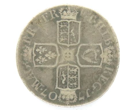 1707 silver shilling of Queen Anne, Edinburgh Mint. P&amp;P Group 1 (£14+VAT for the first lot and £1+VAT for subsequent lots