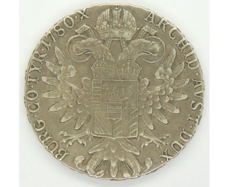 1780 silver restrike Thaler of Maria Theresa. P&amp;P Group 1 (£14+VAT for the first lot and £1+VAT for subsequent lots) 