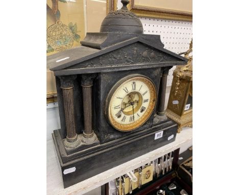 A slate mantel clock