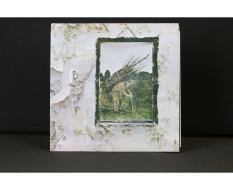 Vinyl - Led Zeppelin IV LP on Atlantic records 2401012. UK 5th issue, B-side has title as 'Misty Mountain Top'. "Under licenc