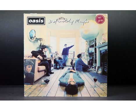 Vinyl - Oasis Definitely Maybe on Creation Records CRE LP 169 Damont pressing.  Sleeve has folds/creasing to all corners and 