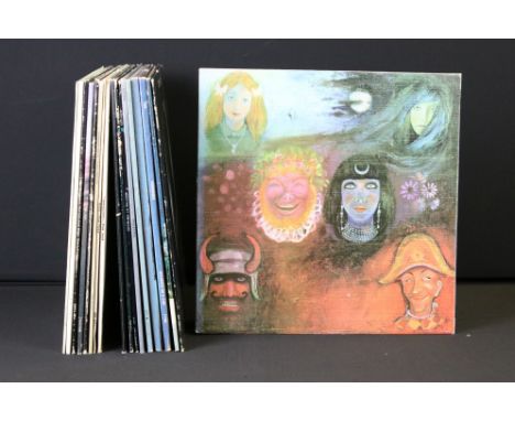 Vinyl - 17 Prog Rock LPs to include King Crimson In The Wake Of Poseidon (ILPS 9127, textured sleeve, pink i labels) has sign