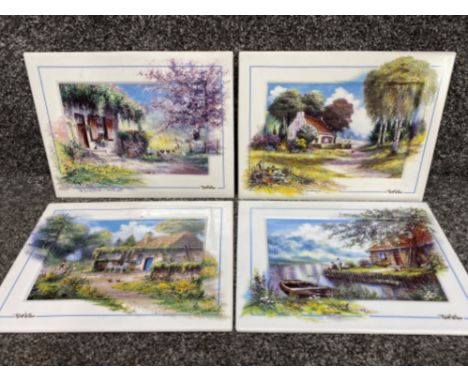 Set of 4 ceramic plaques by the Bradford Exchange “Annaburg” with certificates of authenticity