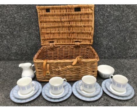 Wicker picnic basket with Valencia ridgway tea set
