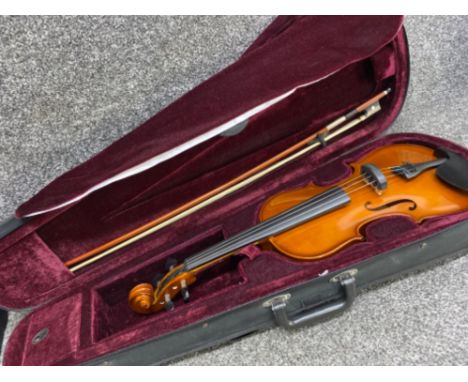 Alfred Stingl by Hofner violin &amp; bow with protective case