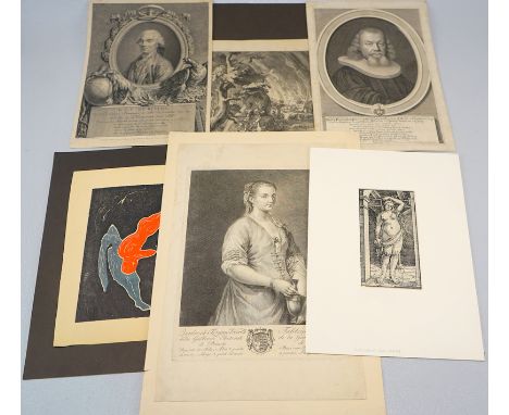 Graphiksammlung 17./18. Jhd.Holzschnitt "Eva" um 1530 möglw. Schedelsche Weltchronik. Schabkunstblatt 18. Jhd. J.G. von Ebert