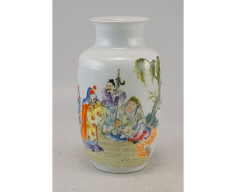 Balustervase, China Kangxi-Nian Marke, 19. Jhd.Balustervase mit eingezogenem Hals, Vier- Zeichen-Kangxi - Nian-Marke am Boden