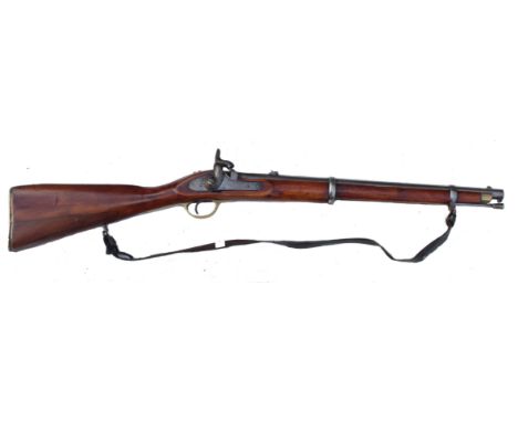 Enfield Carbine, wohl britisch-indisch, 2. H. 19. Jhd.Runder Lauf mit doppelter Klappkimme, gestempelt mit Broad Arrow und Kr