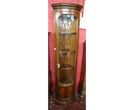 Bow front inlaid tall corner cabinet -  H=200cm