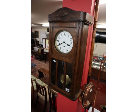 Edwardian oak wall clock