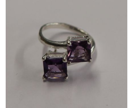 Silver amethyst ring