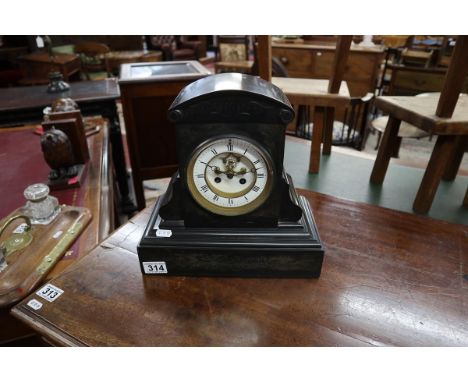 Slate mantle clock