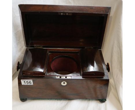 Fine rosewood sarcophagus tea caddy